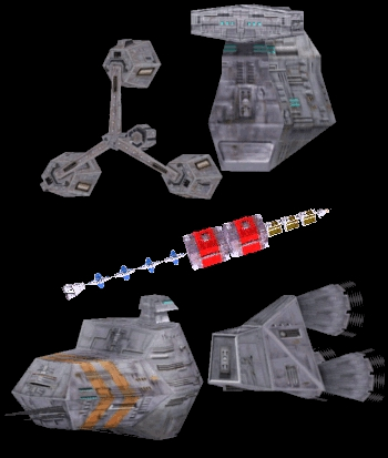 Pociąg kontenerowy. Autor i źródło obrazka: gra 'X-Wing Alliance' - LucasArts